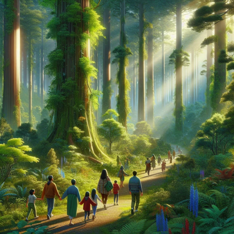 famiglia nel bosco